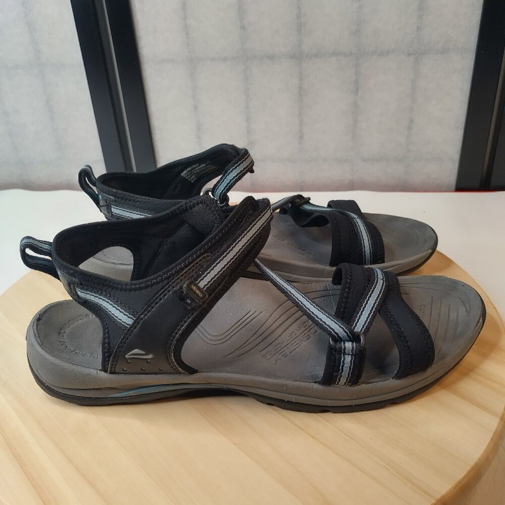 Abeo B.I.O. H2O Dune Orthotic Strappy Hiking Sandals Black & Blue Women US 11N